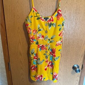 Lily Rose Yellow Floral Button-Down Mini Dress